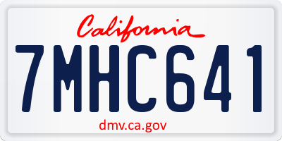 CA license plate 7MHC641