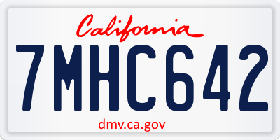 CA license plate 7MHC642