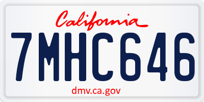 CA license plate 7MHC646