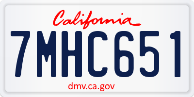 CA license plate 7MHC651
