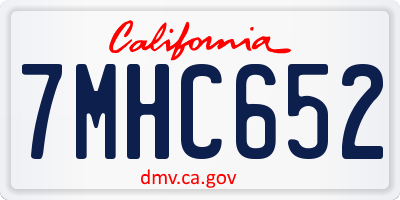 CA license plate 7MHC652