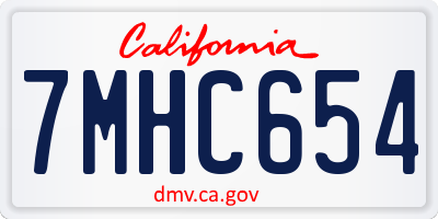 CA license plate 7MHC654