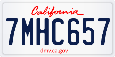 CA license plate 7MHC657