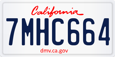 CA license plate 7MHC664