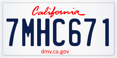 CA license plate 7MHC671