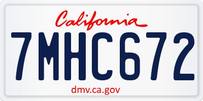 CA license plate 7MHC672