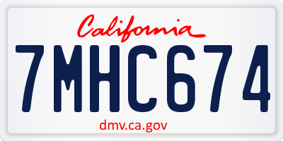 CA license plate 7MHC674