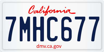 CA license plate 7MHC677