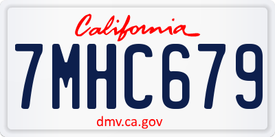 CA license plate 7MHC679