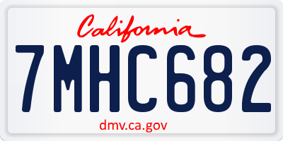 CA license plate 7MHC682