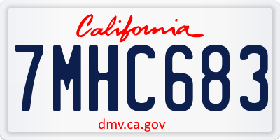 CA license plate 7MHC683