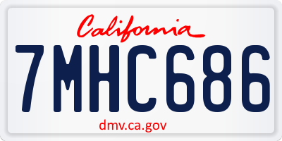 CA license plate 7MHC686