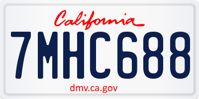 CA license plate 7MHC688