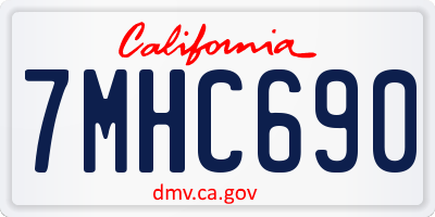 CA license plate 7MHC690