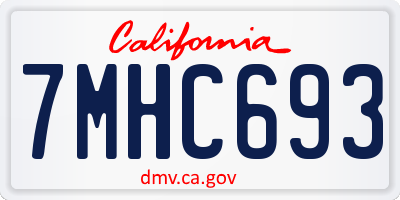 CA license plate 7MHC693