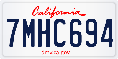 CA license plate 7MHC694