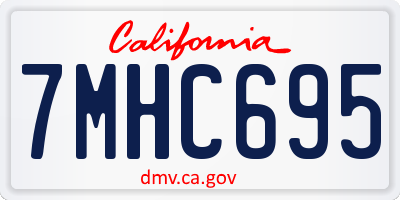 CA license plate 7MHC695