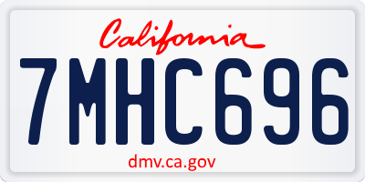 CA license plate 7MHC696