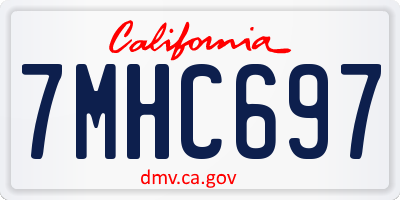 CA license plate 7MHC697