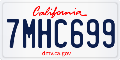 CA license plate 7MHC699