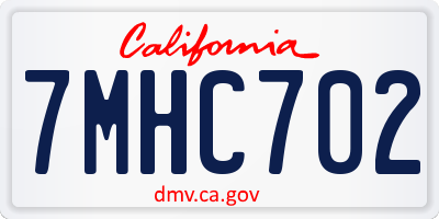 CA license plate 7MHC702