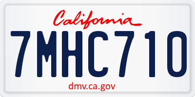 CA license plate 7MHC710