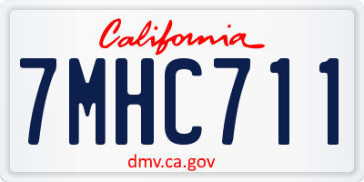 CA license plate 7MHC711