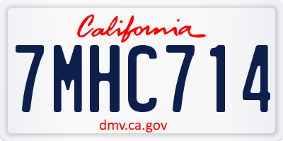 CA license plate 7MHC714