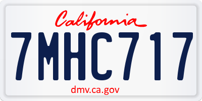 CA license plate 7MHC717
