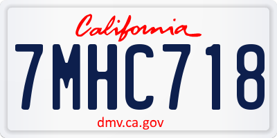 CA license plate 7MHC718