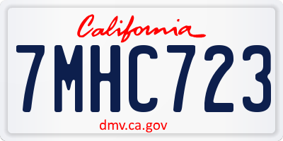 CA license plate 7MHC723
