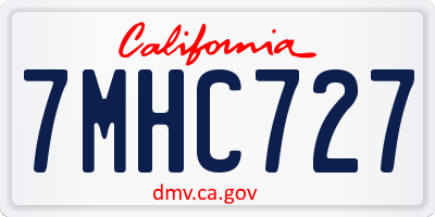 CA license plate 7MHC727