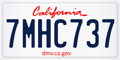 CA license plate 7MHC737