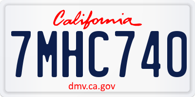CA license plate 7MHC740