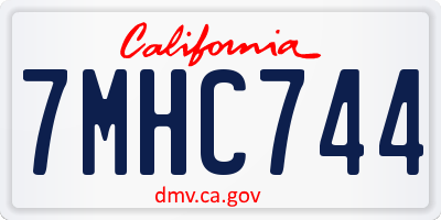 CA license plate 7MHC744