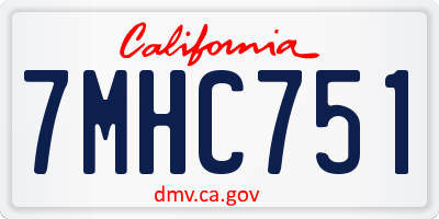 CA license plate 7MHC751