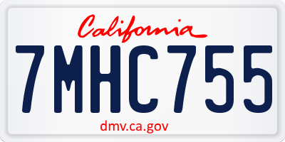 CA license plate 7MHC755