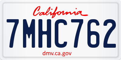 CA license plate 7MHC762