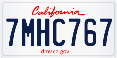 CA license plate 7MHC767