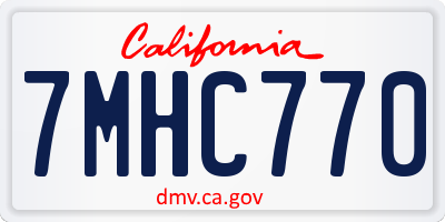 CA license plate 7MHC770