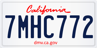 CA license plate 7MHC772
