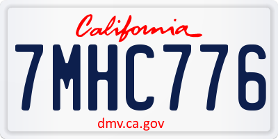 CA license plate 7MHC776