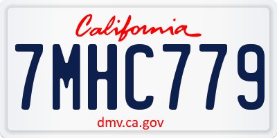 CA license plate 7MHC779