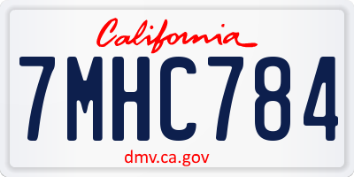 CA license plate 7MHC784