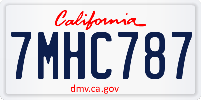 CA license plate 7MHC787