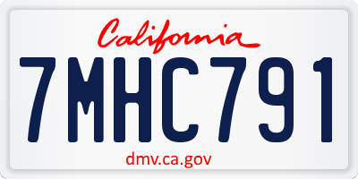 CA license plate 7MHC791