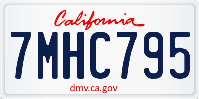 CA license plate 7MHC795