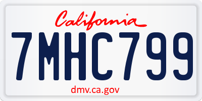 CA license plate 7MHC799