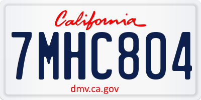 CA license plate 7MHC804