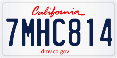 CA license plate 7MHC814